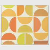 Abstracte middeleeuwse moderne cirkels oranje geel cadeaupapier (Vlak)