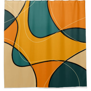 Abstracte middeleeuwse moderne douchegordijn