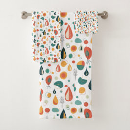 Abstracte middeleeuwse moderne Natuur Raindrop Bad Handdoek