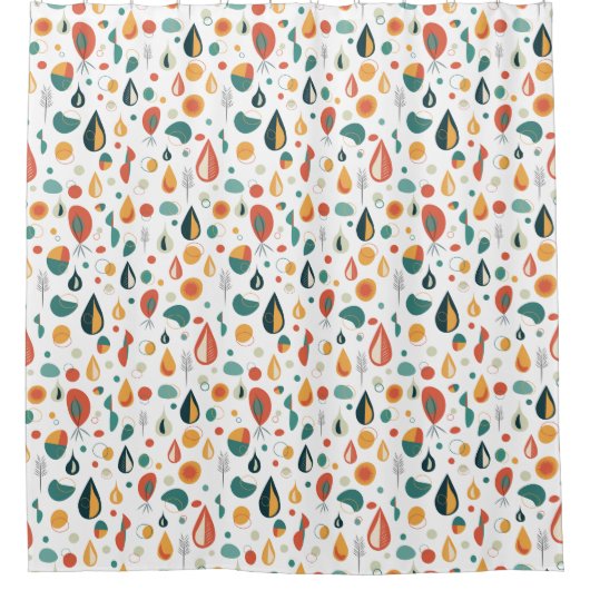 Abstracte middeleeuwse moderne Natuur Raindrop Douchegordijn (Voorkant)