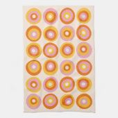 Abstracte middeleeuwse oranje cirkelpatroon theedoek (Verticaal)
