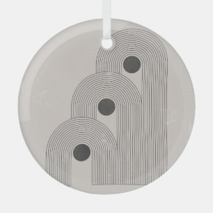 Abstracte midden-eeuwse, geometrische balansvormen glas ornament