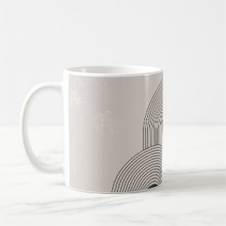 Abstracte midden-eeuwse, geometrische balansvormen koffiemok