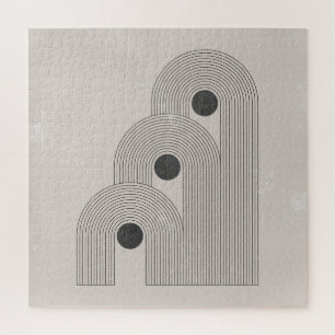 Abstracte midden-eeuwse, geometrische balansvormen legpuzzel