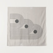 Abstracte midden-eeuwse, geometrische balansvormen wandkleed (Voorkant (horizontaal))