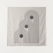 Abstracte midden-eeuwse, geometrische balansvormen wandkleed (Voorkant)