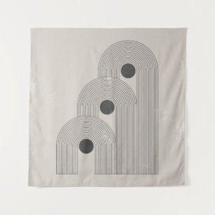 Abstracte midden-eeuwse, geometrische balansvormen wandkleed