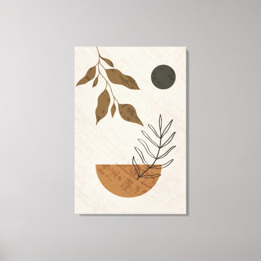 Abstracte Midden-eeuwse kunst, Neutral Tones Canva Canvas Afdruk (Voorkant)