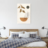 Abstracte Midden-eeuwse kunst, Neutral Tones Canva Canvas Afdruk (Insitu (Slaapkamer))