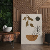 Abstracte Midden-eeuwse kunst, Neutral Tones Canva Canvas Afdruk