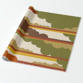 Abstracte MidMod Cloud Burnt Olive Inpakpapier (Uitgerold)