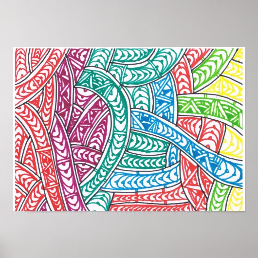 Abstracte mindspace kunstwerk door RRW Poster (Voorkant)