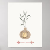 Abstracte minimal Boho stijl design bladplanter Poster (Voorkant)