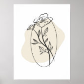 Abstracte minimal Boho stijl ontwerp bloembloemen Poster (Voorkant)