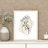 Abstracte minimal Boho stijl ontwerp bloembloemen Poster