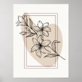 Abstracte minimal Boho stijl ontwerp bloembloemen Poster (Voorkant)