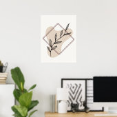 Abstracte Minimal Boho Style Design Leaf Botanical Poster (Thuiskantoor)