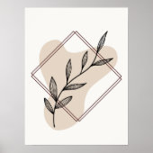 Abstracte Minimal Boho Style Design Leaf Botanical Poster (Voorkant)