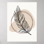 Abstracte Minimal Boho Style Design Leaf Botanical Poster (Voorkant)