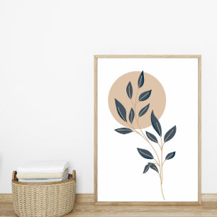 Abstracte Minimal Boho Style Design Leaf Botanical Poster