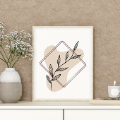 Abstracte Minimal Boho Style Design Leaf Botanical Poster