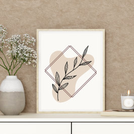 Abstracte Minimal Boho Style Design Leaf Botanical Poster