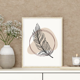 Abstracte Minimal Boho Style Design Leaf Botanical Poster