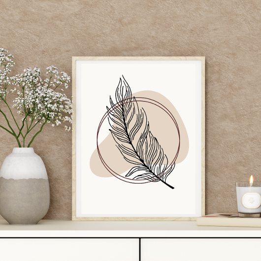 Abstracte Minimal Boho Style Design Leaf Botanical Poster
