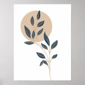 Abstracte Minimal Boho Style Design Leaf Botanical Poster (Voorkant)