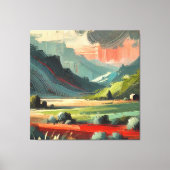 Abstracte Minimal Landscape Storm Brush Stroke Art Canvas Afdruk (Voorkant)