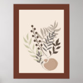 Abstracte minimale Boho stijl bladeren blad botani Poster (Voorkant)