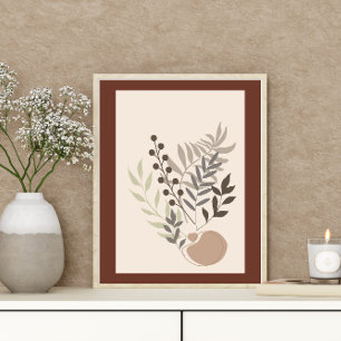 Abstracte minimale Boho stijl bladeren blad botani Poster