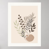 Abstracte minimale Boho stijl bladeren blad botani Poster (Voorkant)