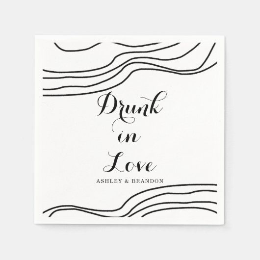 Abstracte minimale bruiloft Napkins Servet (Voorkant)