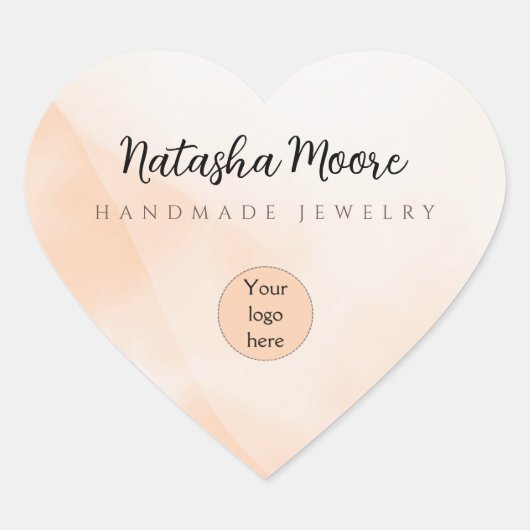 Abstracte minimale eenvoudige oranje Business Hart Sticker (Voorkant)