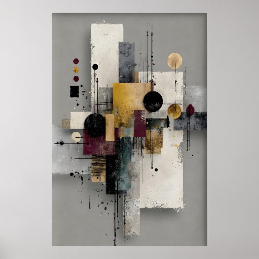 Abstracte Minimale Geometrische Print, Afdrukbare Poster (Voorkant)