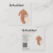 *~* Abstracte minimale inkt AR27 QR Simple Wabi Sa Vierkante Visitekaartje (Voorkant / Achterkant)