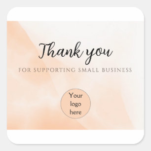 Abstracte minimale oranje Business-bedankkaart Vierkante Sticker
