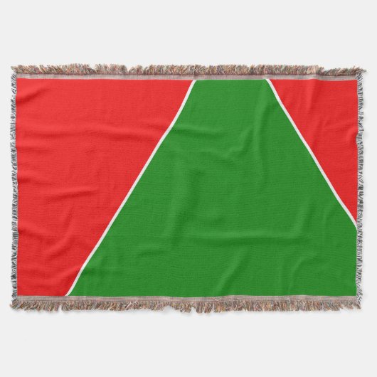 Abstracte, minimale rode, groene mandje deken (Voorkant)