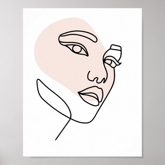 Abstracte minimale vrouwelijke single line kunst S Poster (Voorkant)