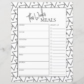 Abstracte Minimale Wekelijkse Meal Planner van de (Voorkant)