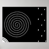 Abstracte minimale witte spiraal, spoelen, cirkels poster (Voorkant)