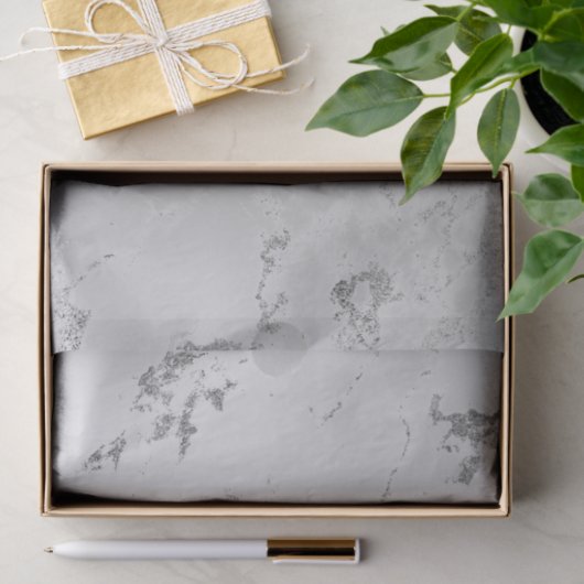 Abstracte minimale zilvergrijze metalen lux tissuepapier (Geschenk)