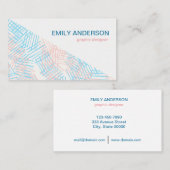 Abstracte minimalistisch blauw en roze visitekaartje (Voorkant / Achterkant)