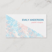 Abstracte minimalistisch blauw en roze visitekaartje (Voorkant)