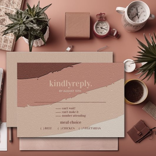  Abstracte minimalistische aardbedekking RSVP Kaartje