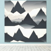 Abstracte minimalistische berg canvas afdruk (Insitu (Houten vloer))