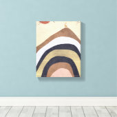 Abstracte minimalistische berg met herten zonnevog canvas afdruk (Insitu (Houten vloer))