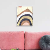 Abstracte minimalistische berg met herten zonnevog canvas afdruk (Insitu (Woonkamer))