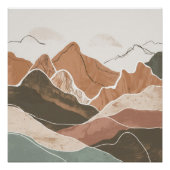 Abstracte minimalistische bergen perfect poster (Voorkant)